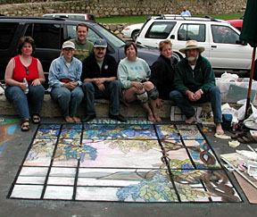 Group portrait with our finished artwork