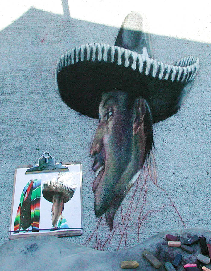 Closeup view of the vaquero's face