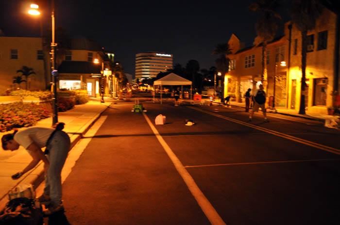 Cheryl checks our supplies on Saturday before dawn
