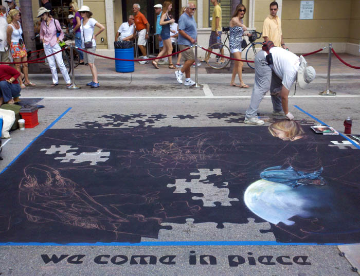 Cheryl touches up Catie's head