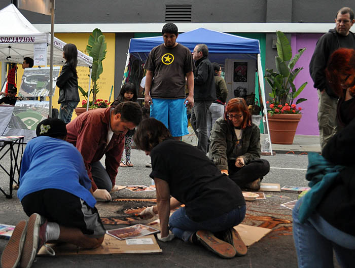 Bystander looks agog while we work