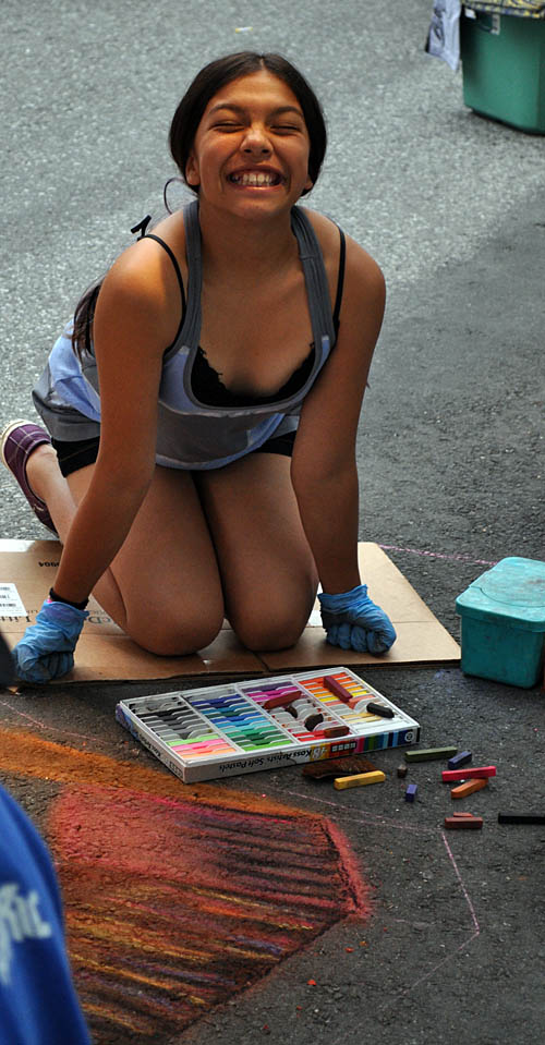 Pinky has a big smile