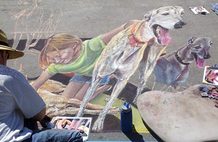 Wayne paints the second Lily Mae