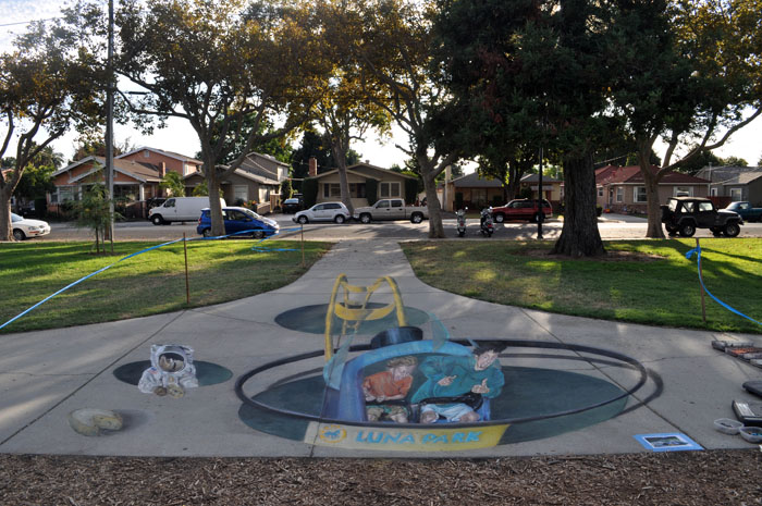 The finished roller coaster painting