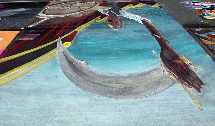 Entire painting viewed from the top