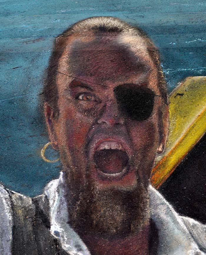 Closeup of the pirate head