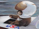 teddy bear in a space helmet