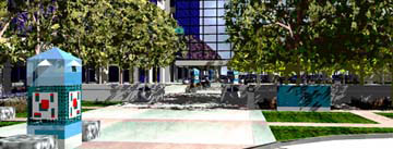 entrance plaza of high rise office building