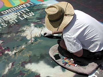 Wayne paints the tree