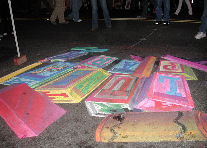 The painting from the top side